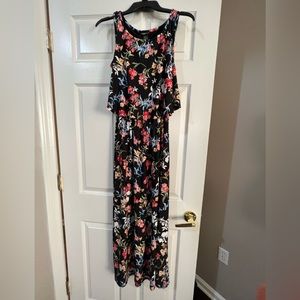 Flowers Sleeveless maxi dress